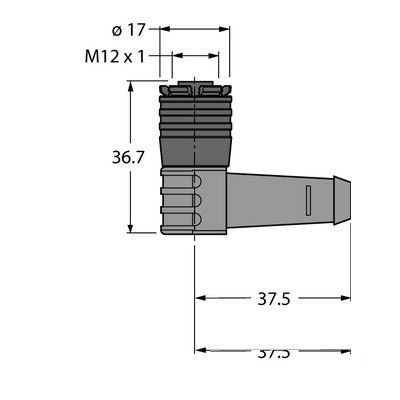 WKC4Q-1-RSC4Q/TXL Соединитель кабельный для датчиков и актуаторов, оболочка PUR