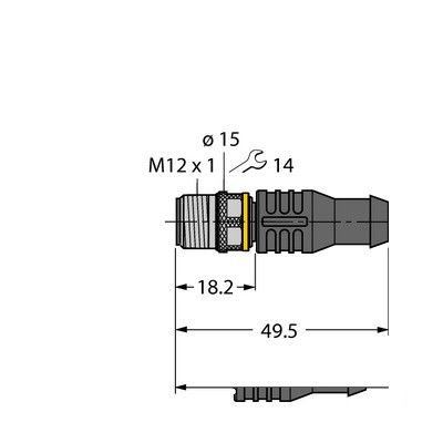 RSC4.5T-2/TXL1001 Соединитель кабельный, стойкий к сварочным искрам, для исполнительных механизмов и датчиков