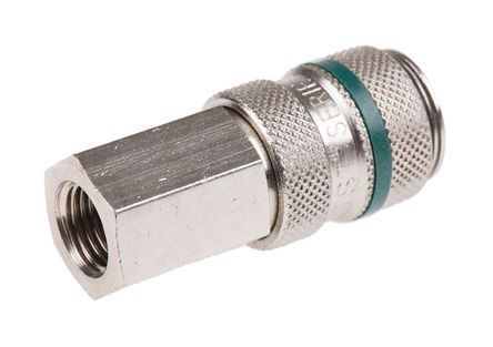 017 DG 13, RS PRO Pneumatic Quick Connect Coupling Brass 1/4 in Threaded, Муфта