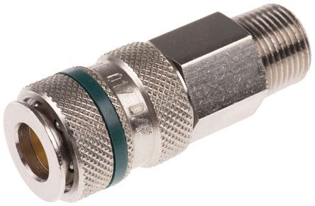 017 RG 17, RS PRO Pneumatic Quick Connect Coupling Brass, Steel 3/8 in Threaded, Муфта