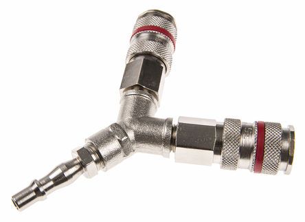 019 2GE 13, RS PRO Threaded-to-Tube Pneumatic Y Threaded-to-Tube Adapter, R 1/4 x R 1/4 x Push In 6 mm, 35 bar