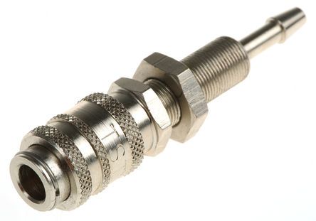 020 MG 03, RS PRO Pneumatic Quick Connect Coupling Brass M7 x 0.5 3mm Hose Barb, Муфта