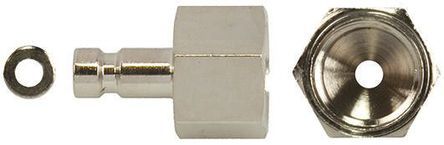 020 DU 10, RS PRO Pneumatic Quick Connect Coupling Brass 1/8 in Threaded, Муфта