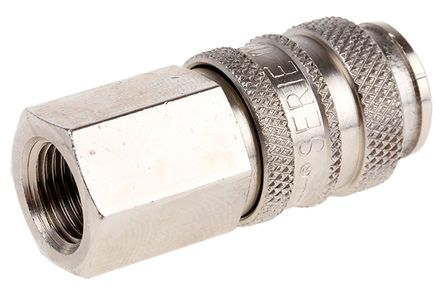 021 DG 10N, RS PRO Pneumatic Quick Connect Coupling Brass 1/8 in Threaded, Муфта