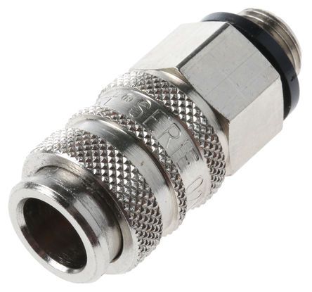 021 EG 10N, RS PRO Pneumatic Quick Connect Coupling Brass 1/8 in Threaded, Муфта