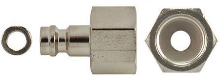 021 DU 17N, RS PRO Pneumatic Quick Connect Coupling Brass 3/8 in Threaded, Муфта