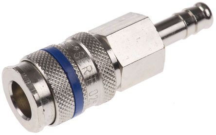 025 HG 08, RS PRO Pneumatic Quick Connect Coupling Steel 8mm Hose Barb, Муфта
