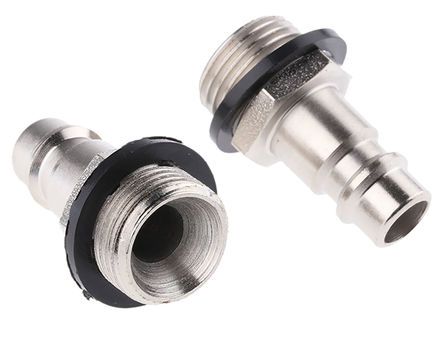025 EU 17, RS PRO Pneumatic Quick Connect Coupling Brass, Steel 3/8 in Threaded, Муфта