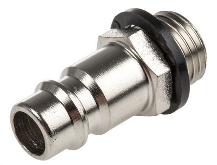025 EU 13, RS PRO Pneumatic Quick Connect Coupling Brass, Steel 1/4 in Threaded, Муфта