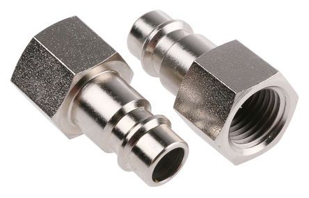 025 DU 13, RS PRO Pneumatic Quick Connect Coupling Steel 1/4in Threaded, Муфта