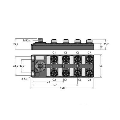 TBIL-M1-8DOP Концентратор ввода/вывода для подключения цифровых сигналов к IO-Link мастеру 8 цифровых выхода на 0,5 А