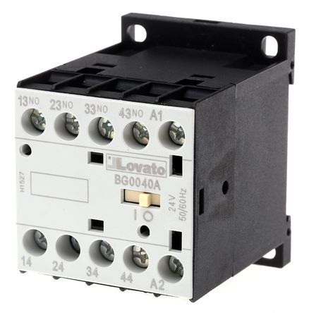 11BG0040A024, Lovato Contactor Relay - 4NO, 10 A Contact Rating, Контактор