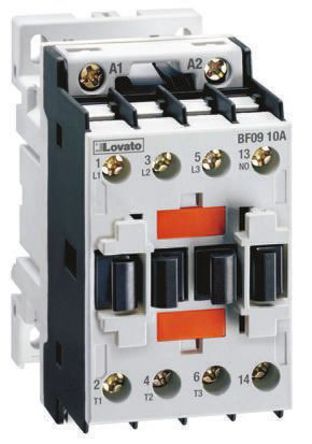 BF1210A400, Lovato 3 Pole Contactor - 12 A, 400 V ac Coil, Orange, 3NO, 5.5 kW, Контактор