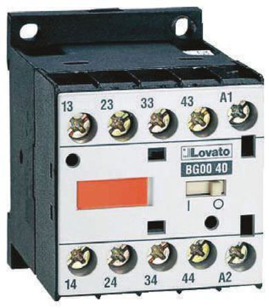 11BG0040A110, Lovato Contactor Relay - 4NO, 10 A Contact Rating, Контактор