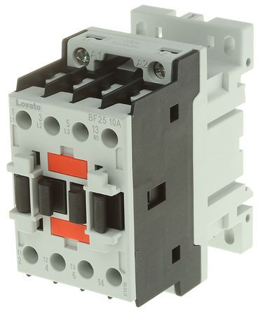 BF2510A230, Lovato 3 Pole Contactor - 25 A, 230 V ac Coil, Orange, 3NO, 11 kW, Контактор