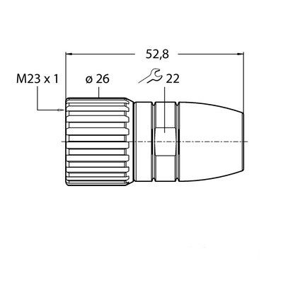 BS23171-8.5 Круглый разъем M23 x 1, вилка прямая, под индивидуальные характеристики