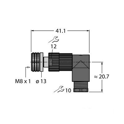 H5231-0 M8 x 1 / ?8 мм соединитель круглый разборный разъем Мама, угловой