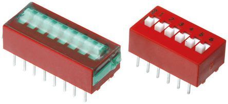 78B04T, Grayhill 4 Way Through Hole DIP Switch SPST, Переключатель