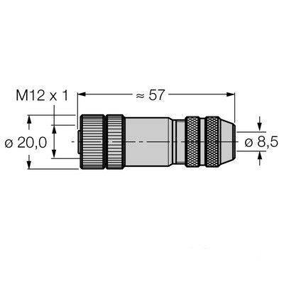 BMWS8151-8.5 Розетка прямая M12 x 1, под индивидуальные требования