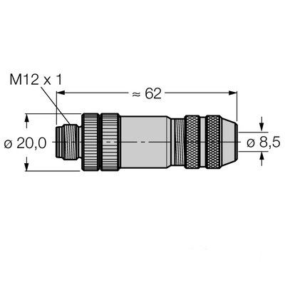 BMSWS8151-8.5 Вилка прямая M12 x 1, под индивидуальные характеристики