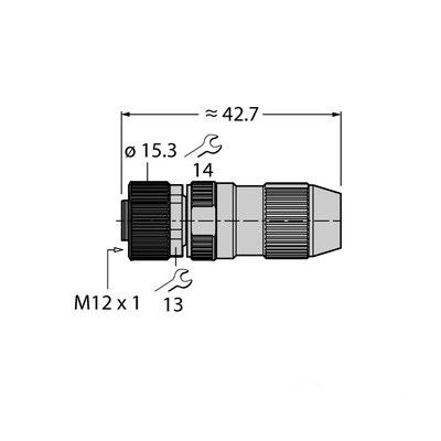 HA8141-0 Розетка прямая M12 x 1, под индивидуальные требования