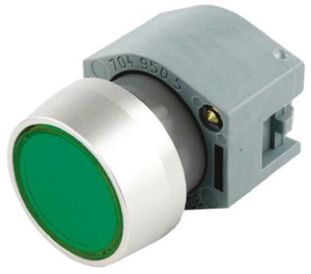 704.012.5, EAO Modular Switch Body, Green, Panel Mount, Momentary -40°C +55°C