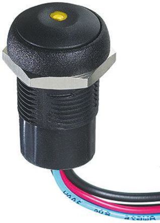 IRR3F422LOY, APEM Single Pole Single Throw (SPST) Momentary Yellow LED Push Button Switch, IP67, 16 (Dia.)mm, Panel Mount, 250V ac, Кнопочный переключатель