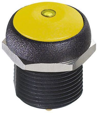 IRR3S452LOY, APEM Single Pole Single Throw (SPST) Momentary Yellow LED Push Button Switch, IP67, 16 (Dia.)mm, Panel Mount, 250V ac, Кнопочный переключатель