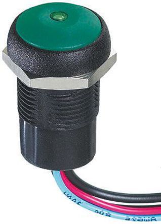 IRR3F432LOG, APEM Single Pole Single Throw (SPST) Momentary Green LED Push Button Switch, IP67, 16 (Dia.)mm, Panel Mount, 250V ac, Кнопочный переключатель