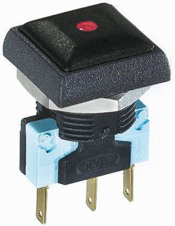 IRC7Z222LOS, APEM Single Pole Double Throw (SPDT) Momentary Red LED Push Button Switch, IP67, 16 (Dia.)mm, Panel Mount, 250V ac, Кнопочный переключатель