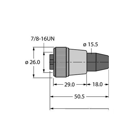 RKM52-10M Кабель 5-полярный, оболочка PUR