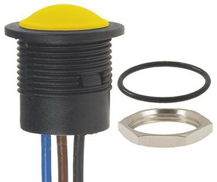 IAR5F1500, APEM NO/NC Push Button Switch, IP67, 16.2 (Dia.)mm, Panel Mount, 24V dc, Кнопочный переключатель