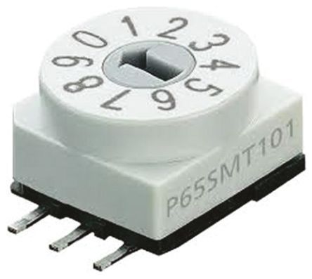 P65SMT103, Apem 10 Way Surface Mount DIP Switch, Rotary Flush Actuator, Переключатель