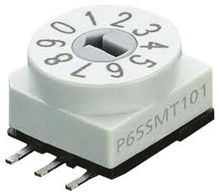 P65SMT701, Apem 10 Way Surface Mount DIP Switch, Rotary Flush Actuator, Переключатель