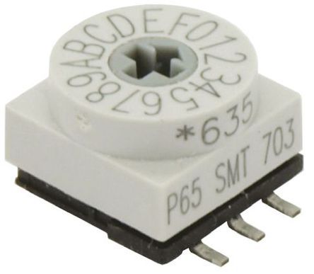 P65SMT703, Apem 16 Way Surface Mount DIP Switch, Rotary Flush Actuator, Переключатель