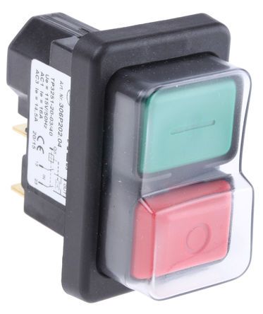 306P202.04, Apem Double Pole Double Throw (DPDT) Momentary Push Button Switch, IP65, 46.5 x 22.1mm, Кнопочный переключатель