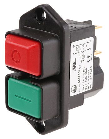 306.301.01, Apem Double Pole Double Throw (DPDT) Momentary Push Button Switch, IP54, Кнопочный переключатель