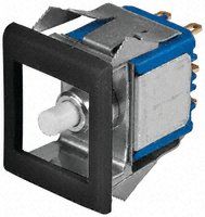 18845CD+U1202, Apem Double Pole Double Throw (DPDT) Momentary Miniature Push Button Switch, IP65, 12.5 x 15mm, Panel Mount, 30V dc, Кнопочный переключатель