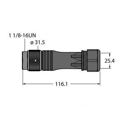 BS71121-0/21 Круглый соединитель, 1/8 Вилка, прямая, под индивидуальные характеристики