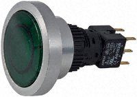 A9PFA1Y2EJ2, APEM Double Pole Double Throw (DPDT) Momentary Green LED Push Button Switch, IP65, Panel Mount, Кнопочный переключатель