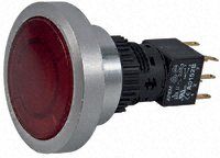 A9PFA1Y2BJ1, APEM Double Pole Double Throw (DPDT) Momentary Red LED Push Button Switch, IP65, Panel Mount, Кнопочный переключатель