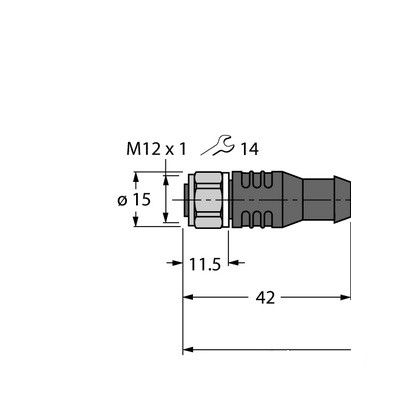 RKCV4.4T-1-RSCV4.4T/TFW Соединительный кабель для датчиков и приводов, оболочка PP-EPDM