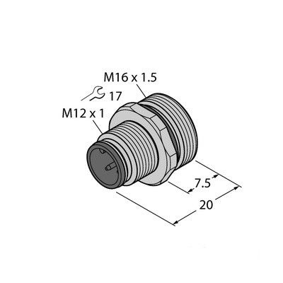 EC-FS4-L/16 фланцевая розетка с контактами под пайки, фронтальный монтаж