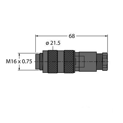 BS7-0 Круглый разъем M16 x 0,75, вилка прямая, под индивидуальные характеристики