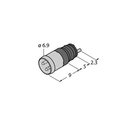 ESHP3L Круглый соединитель M8 x 1/? 8 мм Фланцевое соединение, накидной тип