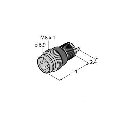 ESGP3L Круглый соединитель M8 x 1, встроенный, винтовой/защелкивающийся