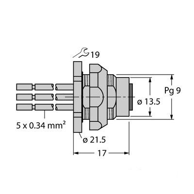 FKFDW4.54-0.5 Монтажная гнездовая часть соединителя