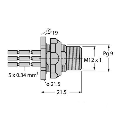 FSFDW4.54-0.5 Монтажная гнездовая часть соединителя