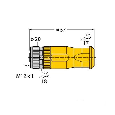 BM8151-0/PG9/YE Розетка прямая M12 x 1, под индивидуальные требования