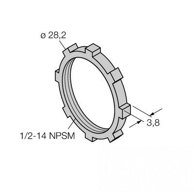 LN1/2-14NPT/10 Контргайка 1/2 дюйма для резьбы NPT